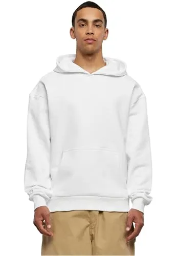 Urban Classics Herren Ultra Heavy Hoody Sweatshirt, weiß, S - Kapuzenpullover für Herren mit legerer Oversize Passform, extra langen Ärmeln und weichem Terry-Material für optimalen Tragekomfort.