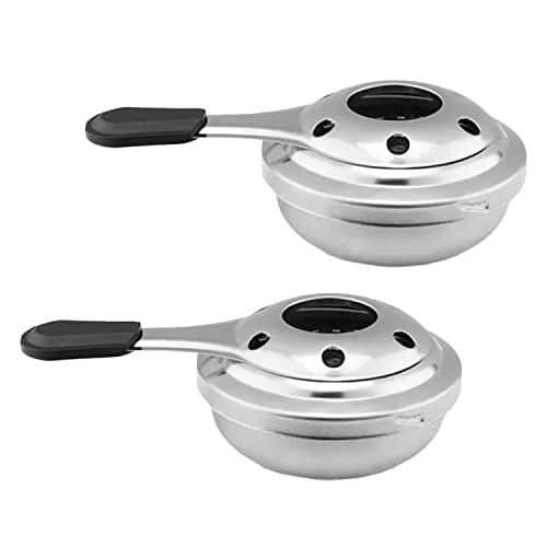 Stück tragbarer Mini Alkoholkocher Winddicht Spiritusbrenner Alkoholbrenner Edelstahl Campingkocher für Outdoor-Aktivitäten Wandern Kochen Tee Kaffee Heißgetränke Herd 2