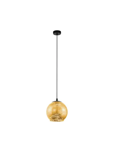 EGLO Pendelleuchte ALBARACCIN - Dimmbar, Schwarz/Gold, Ø27 cm - Elegante Pendelleuchte für Esstisch und Wohnzimmer, dimmbar über Wanddimmer, sorgt für stimmungsvolles Licht und modernes Design.