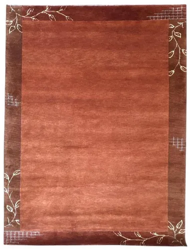 Rug Studios Teppich VENUS NEPAL - HANDGEKNÜPFT | Farbe: Terra | Größe: 70 x 140 cm | meliert | Vintagedesign | glamourös | Landhaus | Vintage | Modern | elegant | Wohnzimmer | Schlafzimmer | strapazie