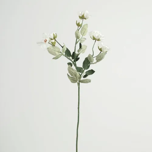 artplants Künstlicher Zweig Wildrose FOSETTA, weiß-lila, 70cm, Ø3-5cm