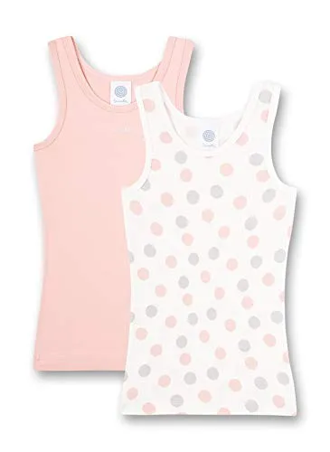 Sanetta Mädchen Beige Unterhemd Im Doppelpack, White Pebble, 140 EU