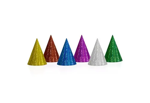 partydeco Kostüm PartyHut 20 Stück 16 cm, Holografisch Mix