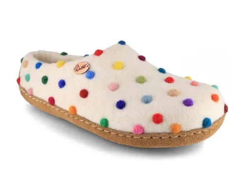 WoolFit Footprint Barfuß-Hausschuhe unisex aus 100% Wolle - Nachhaltige Filz-Pantoffeln mit Ledersohle, warm und atmungsaktiv. Ideal für gemütliche Stunden zu Hause. Jedes Paar ist ein handgefilztes Unikat aus fairem Handel in Nepal.