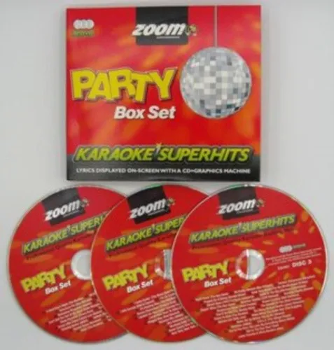 Zoom Karaoke CD+G - Party Superhits - Triple CD+G Karaoke Pack - Musik-DVDs mit 60 Partyhits, perfekt für unvergessliche Karaoke-Abende mit Freunden.