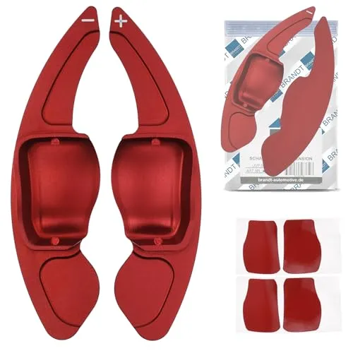 BRANDT Schaltwippen Verlängerung Set Aluminium Rot für VW, SEAT, Skoda - Hochwertige Aluminium-Verlängerungen für Schaltwippen, passend für zahlreiche Modelle. Einfache Installation dank Plug&Play und perfekter optischer Abgleich.