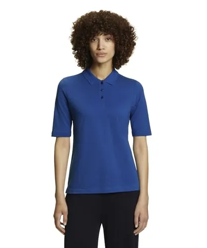 FALKE Damen Polohemd Basic Pique Polo W Pl Baumwolle weich hautfreundlich bequem sehr leicht 1 Stück, Blau Mig Blue 6317, XXL