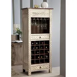 Weinregal Mango/Akazie 60x36x140 weiß gewachst von Massivholzmöbel24