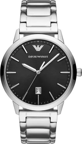 Emporio Armani Herrenuhr AR11310: Eleganter Zeitmesser für Herren - Armbanduhren für Herren mit 43 mm silbernem Edelstahlgehäuse und wasserfest bis 50 m, ideal für den täglichen Gebrauch und besondere Anlässe.