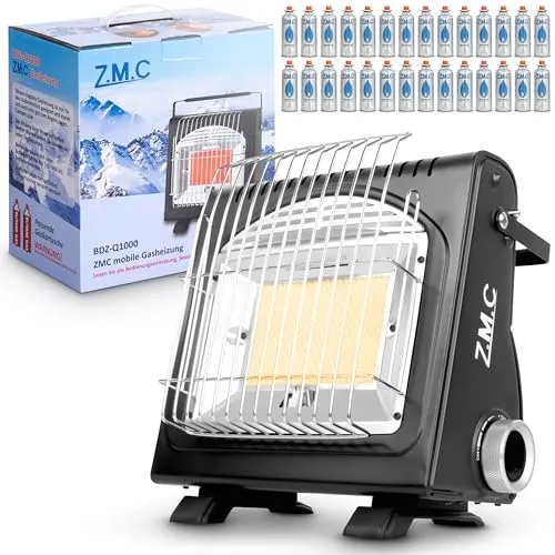 ZMC Heizstrahler 2in1 Tragbare Camping Gasheizung in schwarz von Z.M.C