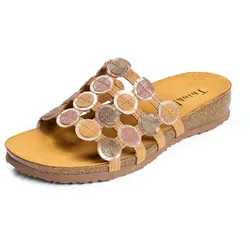 JLA 162 THINK JULIA 247-3000 Tan/Kombi Pantoletten 42 - Modische Pantoletten mit sportlichem Tief-Fussbett und hoher Dämpfung, ideal für den Sommer. Hergestellt aus pflanzlich gegerbtem Leder für höchsten Tragekomfort.