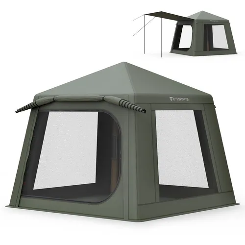Aufblasbares Campingzelt für 4-6 Personen – 5,2 m² in türkis von CITYSPORTS