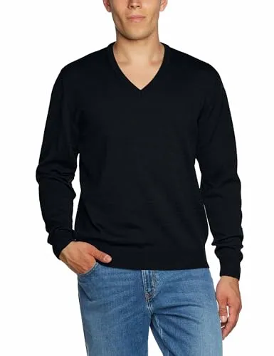 Maerz Herren Pullover 490400, Blau (391), 52 - 100% Merinowolle - Pullover für Herren aus hochwertiger 100% Merinowolle, maschinenwaschbar und pflegeleicht. Klassischer V-Ausschnitt, ideal für sportliche Outfits.