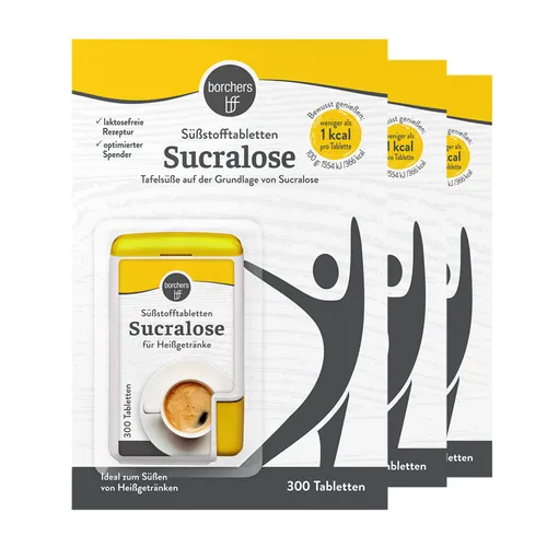borchers 3x Sucralose Tabletten-Spender 300 Stk. 45 g (126,22 EUR/kg)