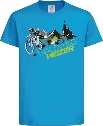 Baddery Fahrrad T-Shirt Kinder - Waldweg Heizer - Mountainbike - Sportbekleidung Jungen & Mädchen - Outdoor Kleidung (Ocean Blue 146-152)