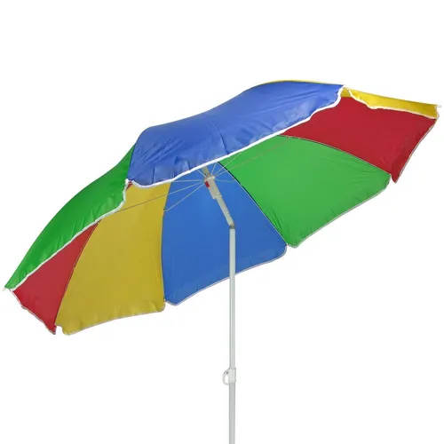Strandschirm 160cm knickbar Sonnenschirm Regenbogenfarben bunt mit 8 Rippen