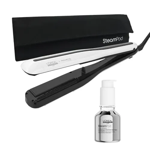 Produktbild L'Oréal Professionnel Pflegeset mit SteamPod 3, All-in-One-Dampfstyler mit Case und SteamPod Glättungskonzentrat (50 ml) für Schutz vor Hitze bis 230°C und hoher Luftfeuchtigkeit, Für alle Haartypen