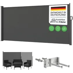 STEELSØN Seitenmarkise Zirella 200x400 cm in grau von STEELSØN