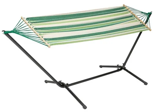 Livarno Home Hängematte & Gestell blau gestreift