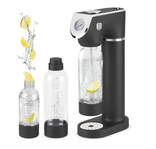 Berlinger Haus Wassersprudler Sodabereiter SODABAR + 2 Flaschen Anthrazit Kollektion | Stilvoll, kompakt und umweltfreundlich
