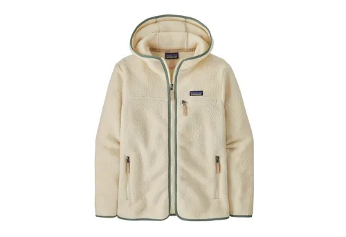 Patagonia Women's Retro Pile Hoody - Fleecejacke XXL beige - Wärmende Funktionsjacke aus Polartec mit Kapuze und drei Taschen, perfekt für Outdoor-Aktivitäten wie Wandern und Trekking.