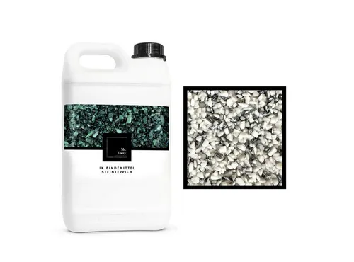 Mr. Epoxy Bodenversiegelung Steinteppich Komplettset, (25 kg Kieselsteine + 1,3 kg Bindemittel) - Buntsteinputz Bodenbelag