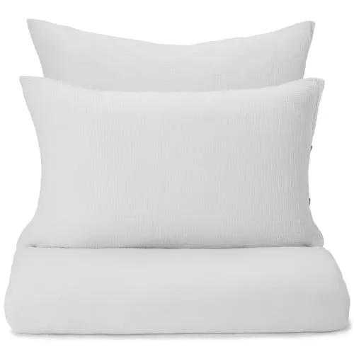 URBANARA Musselin-Bettwäsche Trofa 200x200 cm + 2X 80x80 cm I 100% Baumwolle 3-TLG. Set Made in Portugal I Kuschelig Weich Atmungsaktiv Oeko Tex Standard 100 Premium Bettgarnitur I Hellgrau