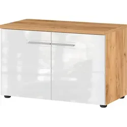 MID.YOU Schuhbank ALEDO - Modernes Design für Ihren Flur - Drohnen - Stilvolle Schuhbank mit eleganten Hochglanzfronten und ausreichend Stauraum für Ihre Schuhe, ideal für einen aufgeräumten Eingangsbereich.