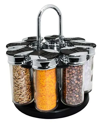Nerthus FIH 381 Gewürzkarussell, 8 Gläser, transparent