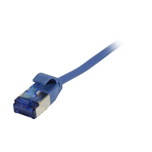 Patchkabel RJ45, CAT6A 500Mhz, 0.25m, blau, U/FTP, slimline rund d=3,8mm, TPE(Su