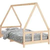 vidaXL Kinderbett 90x190 cm aus massivem Kiefernholz - Robustes Kinderbett in Hausform aus massivem Kiefernholz, ideal für Kinder ab 4 Jahren. Perfekter Platz zum Spielen und Schlafen mit einem durchdachten Design für mehr Privatsphäre.