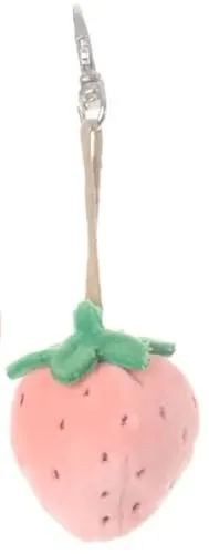 Teddys Rothenburg Bukowski Schlüsselanhänger Erdbeere rosa 10 cm Plüscherdbeere Stoffschlüsselanhänger