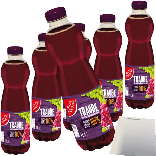 Gut&Günstig Trauben-Direktsaft 100% Fruchtgehalt 6er Pack 6x1l usy Block
