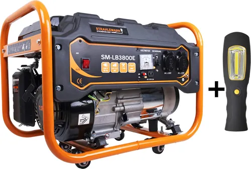 Strahlemann Stromerzeuger 7 PS Benzin 3,3kW 230V mit COB Batterie
