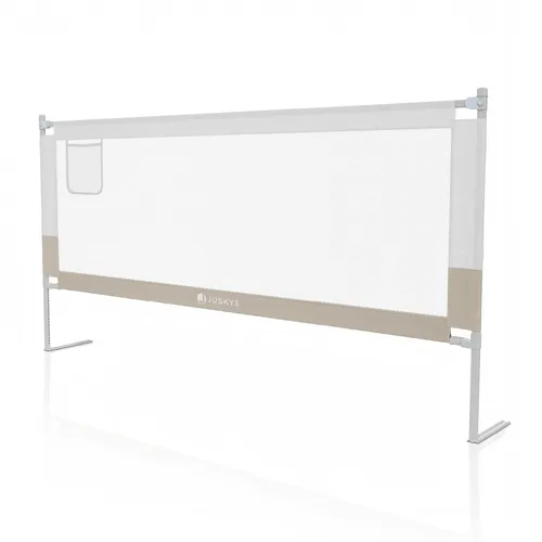 Juskys Baby Bettgitter Jaron 200 cm - Höhenverstellbar & Klappbar - Kindersicherungen: Zuverlässiger Rausfallschutz für Kinder mit höhenverstellbarem Design, ideal für alle Matratzenhöhen und einfach zu transportieren.