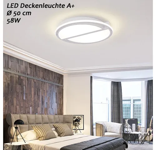 Eurohandisplay LED Deckenleuchte 8990 cm mit Wandschalter – 3 Lichtfarben einstellbar - Moderne LED Deckenleuchte mit 3 Helligkeitsstufen und praktischer Nachtlicht-Funktion. Ideal für energiesparende Beleuchtung in jedem Raum. Genießen Sie flexible Lichtgestaltung für eine angenehme Atmosphäre!
