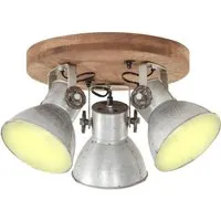 vidaXL Deckenlampe im Industriestil 25 W Silbern mit 3 Schirmen - Stilvolle Deckenlampe mit 3 Schirmen, ideal für Wohnzimmer oder Büro. Robuste Materialien und einzigartiges Design schaffen eine gemütliche Atmosphäre. E27-Fassung für individuelle Lichtgestaltung.