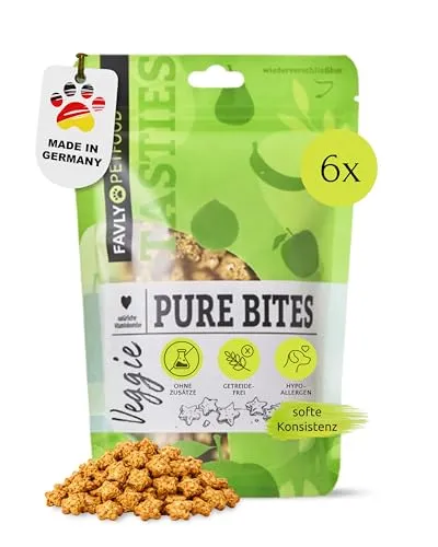FAVLY Pure Bites Veggie 6x120g, vegetarische Hundeleckerli, getreidefrei
