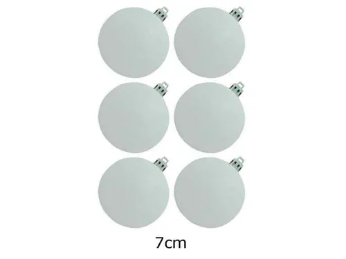 6x Europalms Christbaumkugel 7cm, weiß