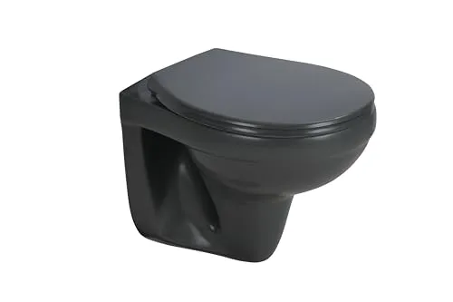 Sanicomfort Wand-WC anthrazit matt spülrandlos in grau von sanicomfort