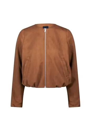 zero Damen Blazerjacke mit Reißverschluss 42, Bright Tobacco - Elegante Blazerjacke für Damen mit figurumspielendem Schnitt und praktischem Reißverschluss. Ideal für stilvolle Outfits im Alltag.