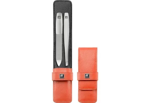 Zwilling Maniküre-Etui 2 tlg. in Coral - Hochwertiges 2-teiliges Maniküre-Set von ZWILLING mit Pinzette und Feile in trendigem Coral. Ideal für unterwegs und die tägliche Nagelpflege. Robuste Edelstahl-Qualität sorgt für Langlebigkeit.