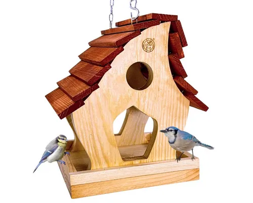 STAFECO Vogelfutterhaus – Wetterfestes Holz Vogelhaus für Wildvögel