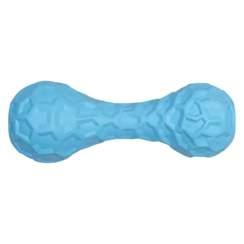JACK AND VANILLA, Robuster Gummigriff für Hunde, farbenfrohes und attraktives Design, ideal zum Spielen und Trainieren, Größe 19,5 cm, hellblaue Farbe, Gummispielzeugmodell