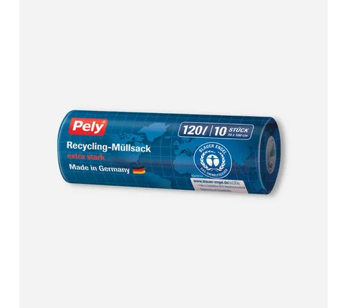 PELY Müllbeutel Recycling-Müllsack Extra Stark 120l
