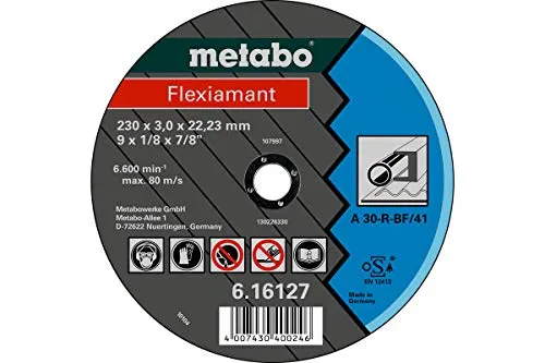 Metabo Flexiamant Trennscheibe 125 x 2,5 x 22,23 Stahl, gekröpfte Ausführung – 616310000 – Hohe Schnittleistung für eine präzise Metallbearbeitung – 25 Stück