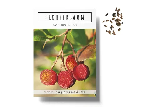HappySeed Blumensamen Erdbeerbaum Samen in rot von HappySeed