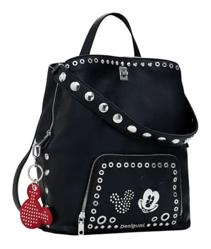 Desigual Damen Back_Mickey Rock Sumy, Einheitsgröße, Schwarz - Stylischer Damenrock mit Reißverschluss für einen modernen Look, ideal für Freizeit und besondere Anlässe.
