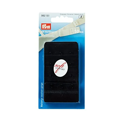 Prym Bra Extender, Cotton, Black, 4.5 x 2 x 0.2 cm von Prym