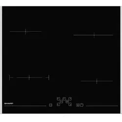Sharp KH-6V08FT0K, Schwarz, Integriert, 59 cm, Zonen-Induktionskochfeld, Glaskeramik, 4 Zone(n) - Schwarz